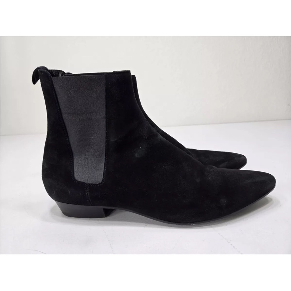 Saint Laurent YSL Wyatt Chelsea Boots Black Suede Size 43 $1190